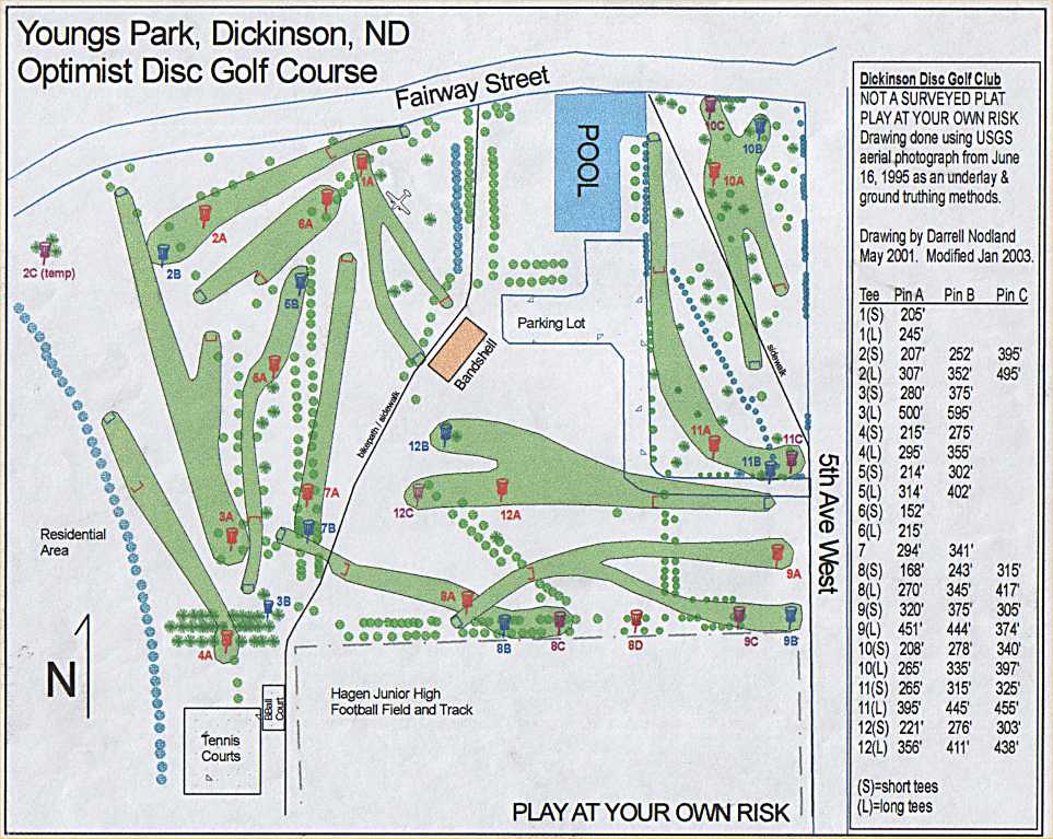 Optimist Disc Golf Course at Memorial Park Professional Disc Golf