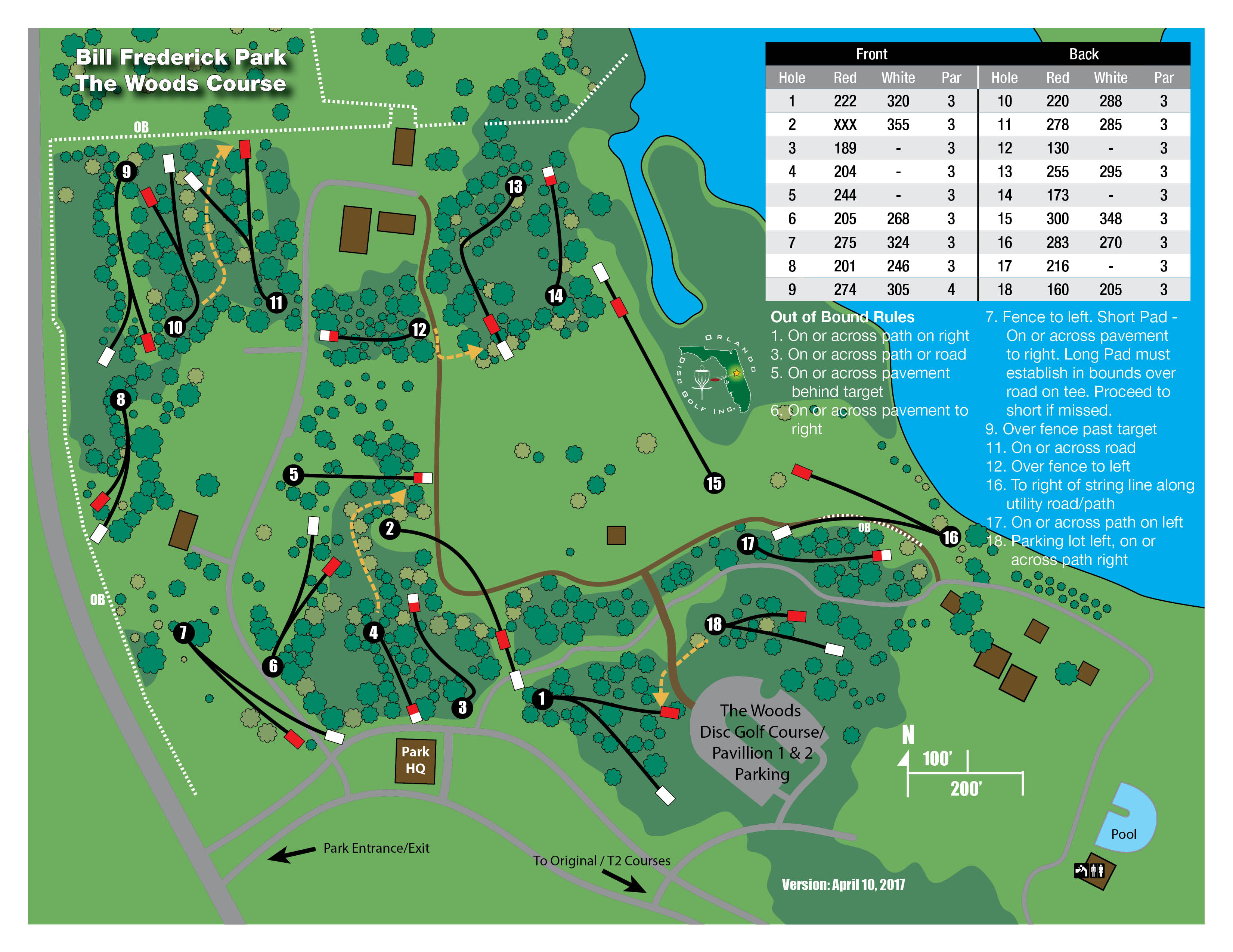 Golf Courses In Turkey Map Bill Frederick Park at Turkey Lake: The Woods | Professional Disc 